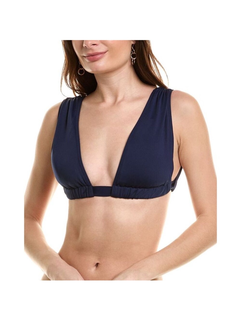 Carmen Marc Valvo Ruched Bikini Top - NWT - Blue  - S